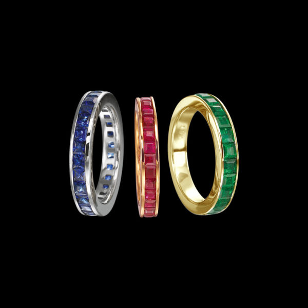 Memoire Ringe Carrée Rubin Safir Smaragd